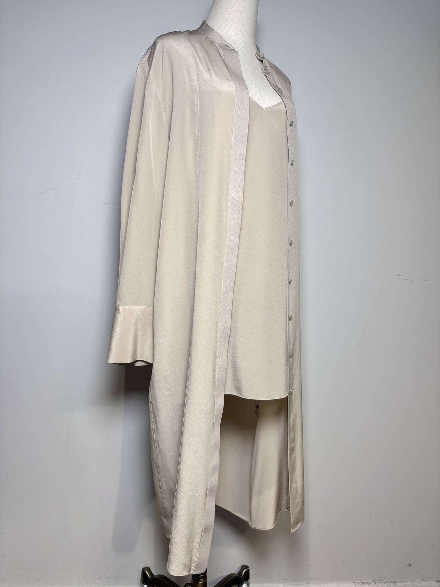 Women Size 36 (2) Joseph Taupe Solid Women's Pure Silk Pre-owned Dress