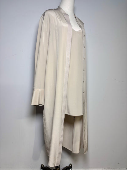 Women Size 36 (2) Joseph Taupe Solid Women's Pure Silk Pre-owned Dress