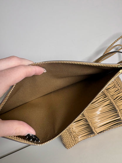 Tory Burch Woven Leather Pre-owned, NWT Tan Purse