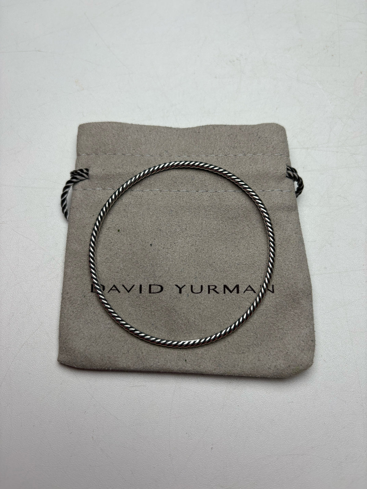 Women's David Yurman Twisted Cable 925 Sterling Silver Pre-Owned Slip-On Bangle Bracelet