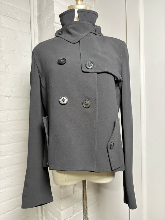 Women Size 40 Sonia Rykiel Black Solid Silk, Wool Vintage Jacket