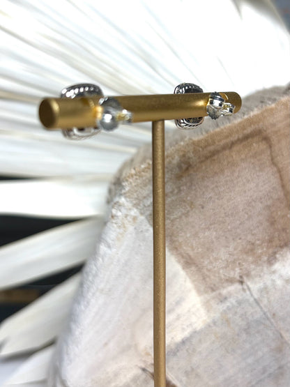 David Yurman Blue Topaz, Diamond 5mm Stud Earrings