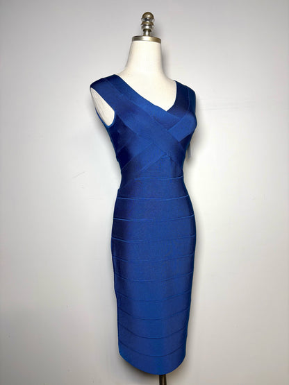 Women Size S Herve Leger Paris Blue Bandage Bodycon Dress