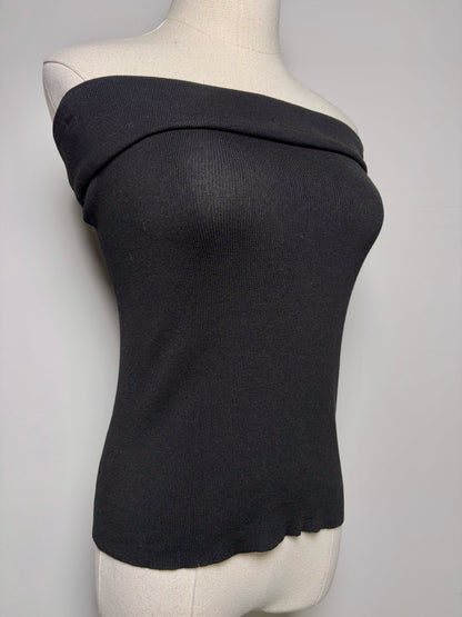 Women Size S St. Agni Black Strapless Knit Top