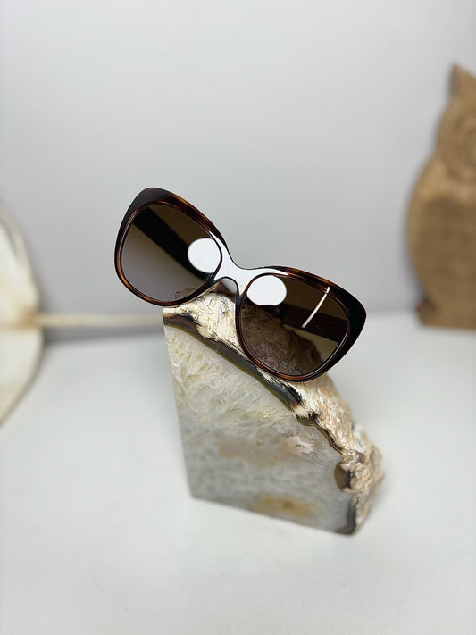 Burberry Brown Cat Eye Silvertone Hardware Sunglasses