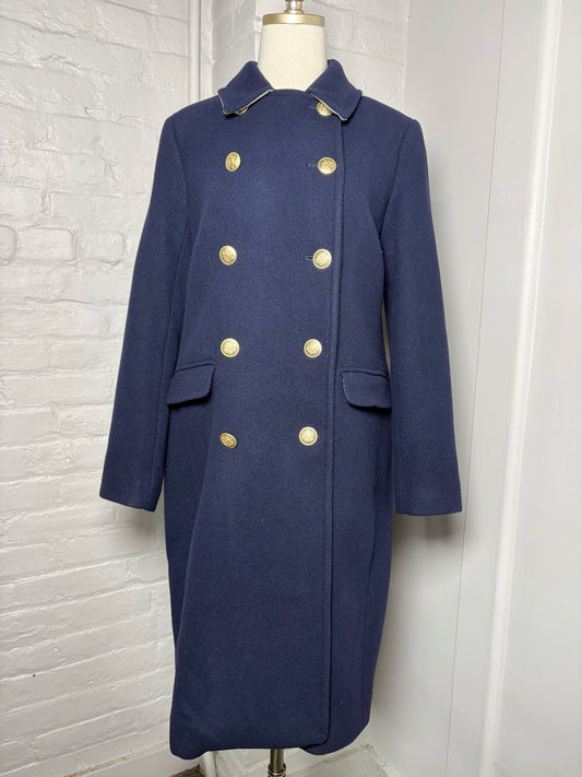 Women Size 6 J. Crew Navy Blue Wool Peacoat