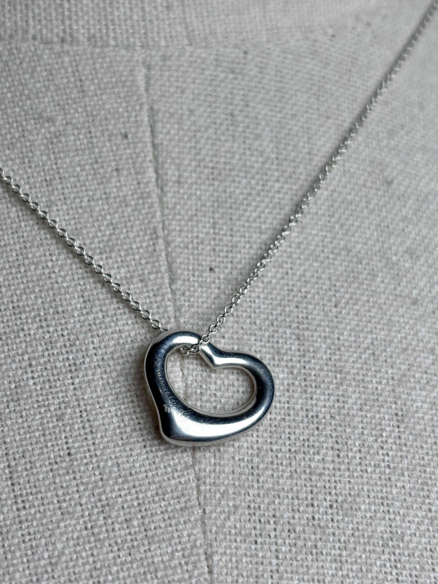 Tiffany & Co. Open Puffy Heart Elsa Peretti Sterling Silver Pre
