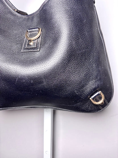 Gucci Abbey Hobo D-ring Vintage Leather Navy Blue Pre-owned Purse