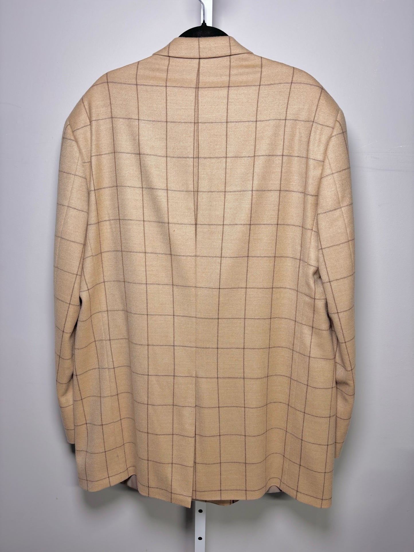 Paul Frederick Camel Wool Checkered Men's Mens Size 46XL Coat