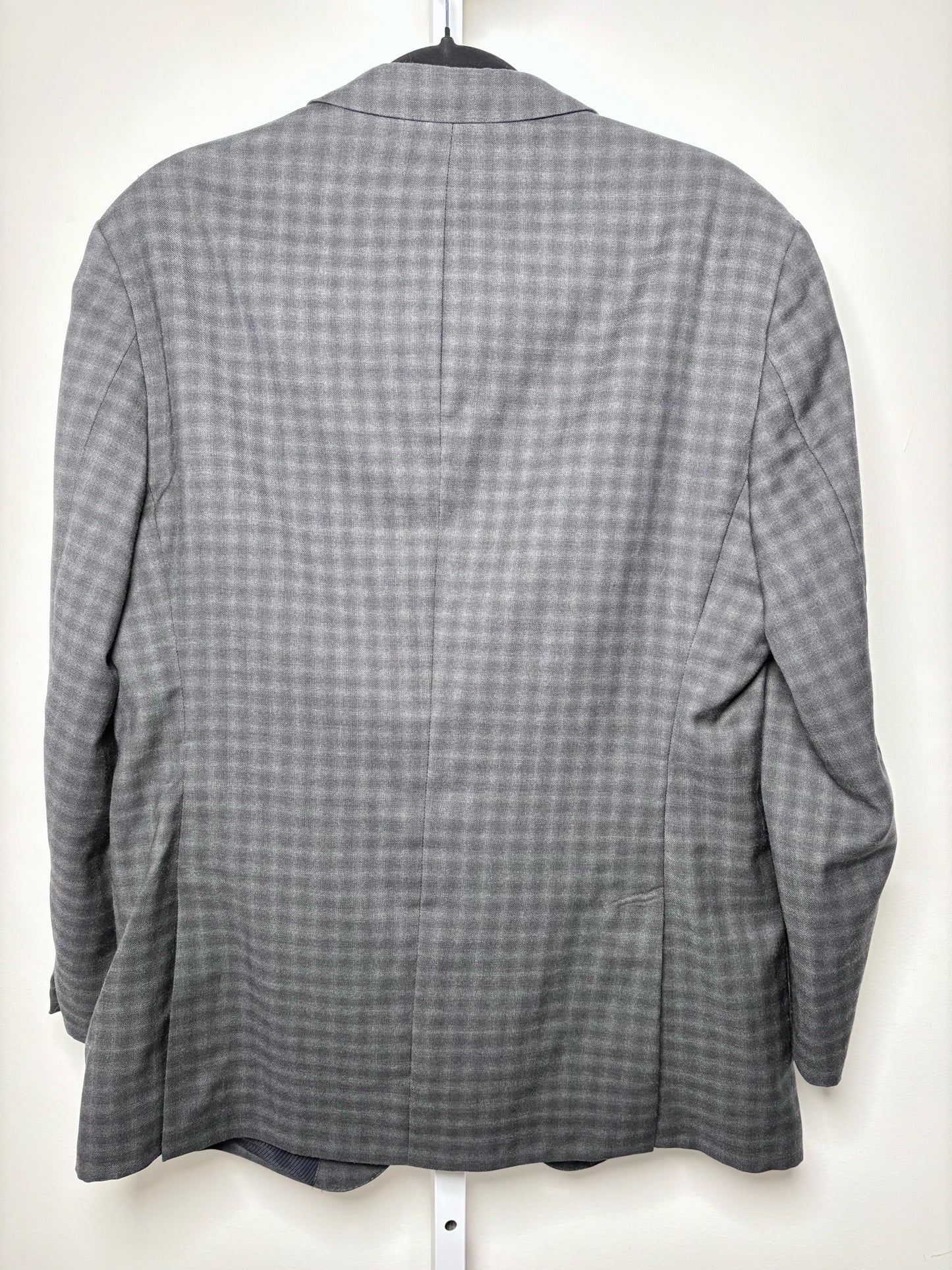 BOSS Hugo Boss Charcoal Wool Checkered Men's 44 Suit
