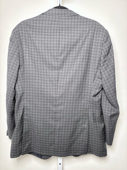 BOSS Hugo Boss Charcoal Wool Checkered Men's 44 Suit