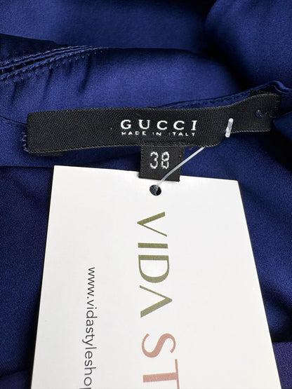 Women Size 38 (2 - 4 US) Gucci Eggplant Solid Silk Blend Pre-owned Dress