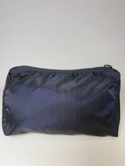 Prada Black Top Zipper Nylon Travel Pouch