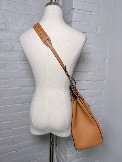 Lancel Solid Leather Camel Medium Purse