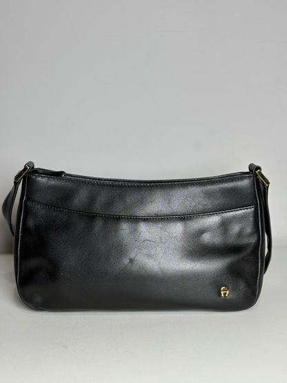 Women's Etienne Aigner Solid Vintage Leather Pre-owned Black Small Purse