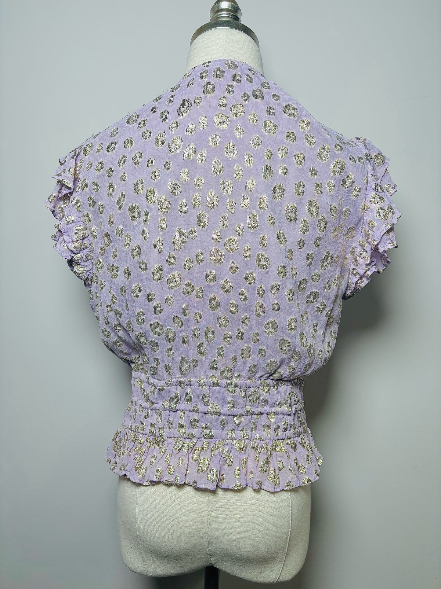 Women Size M Karina Grimaldi Lilac Metallic Viscose Blouse