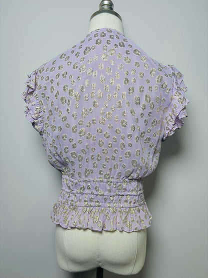 Women Size M Karina Grimaldi Lilac Metallic Viscose Blouse