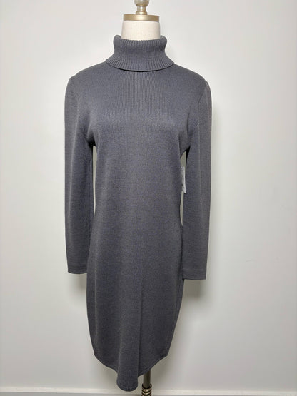 Women Size 2 St. John Gray Solid Wool Pre-owned Dress