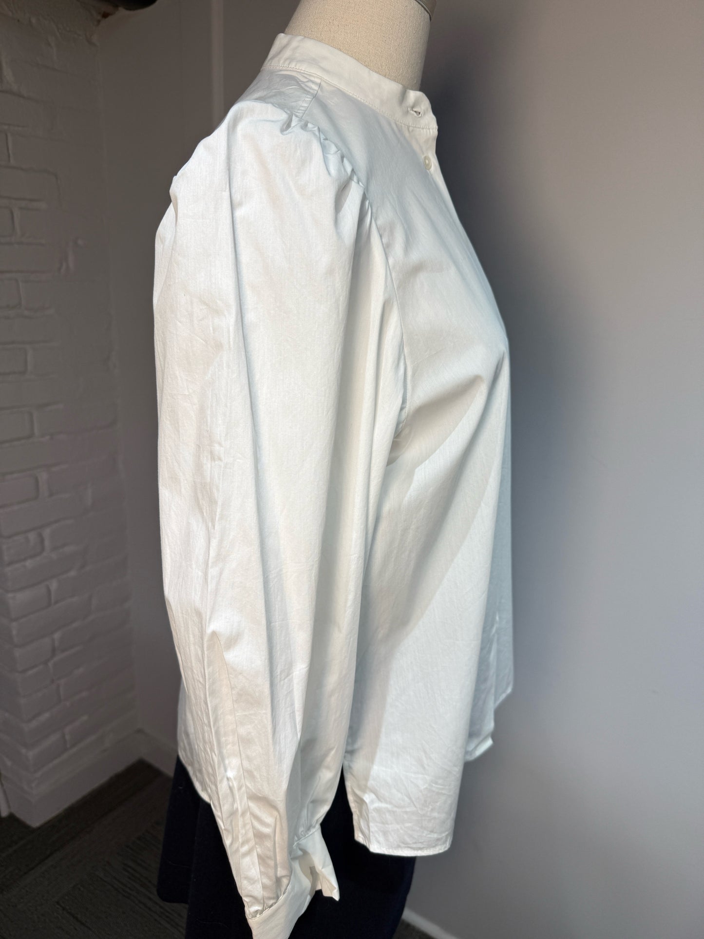 Women Size 38 (4 US) Max Mara White Poplin Cotton LS Shirt