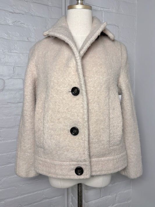 Women Size XS Coach Oatmeal Solid Wool Coat