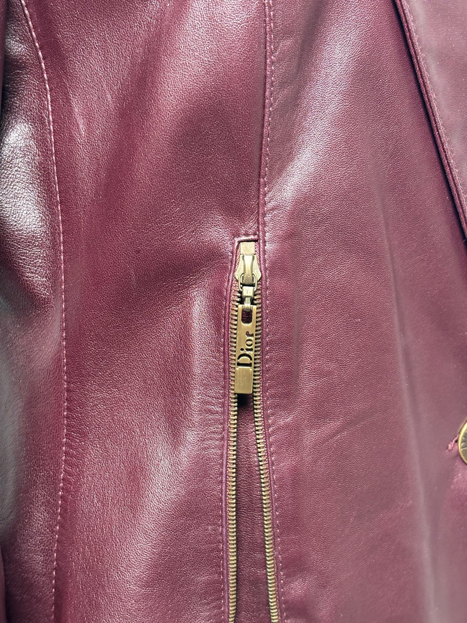 Women Size 10 Christian Dior Maroon / Burgundy Solid Lambskin