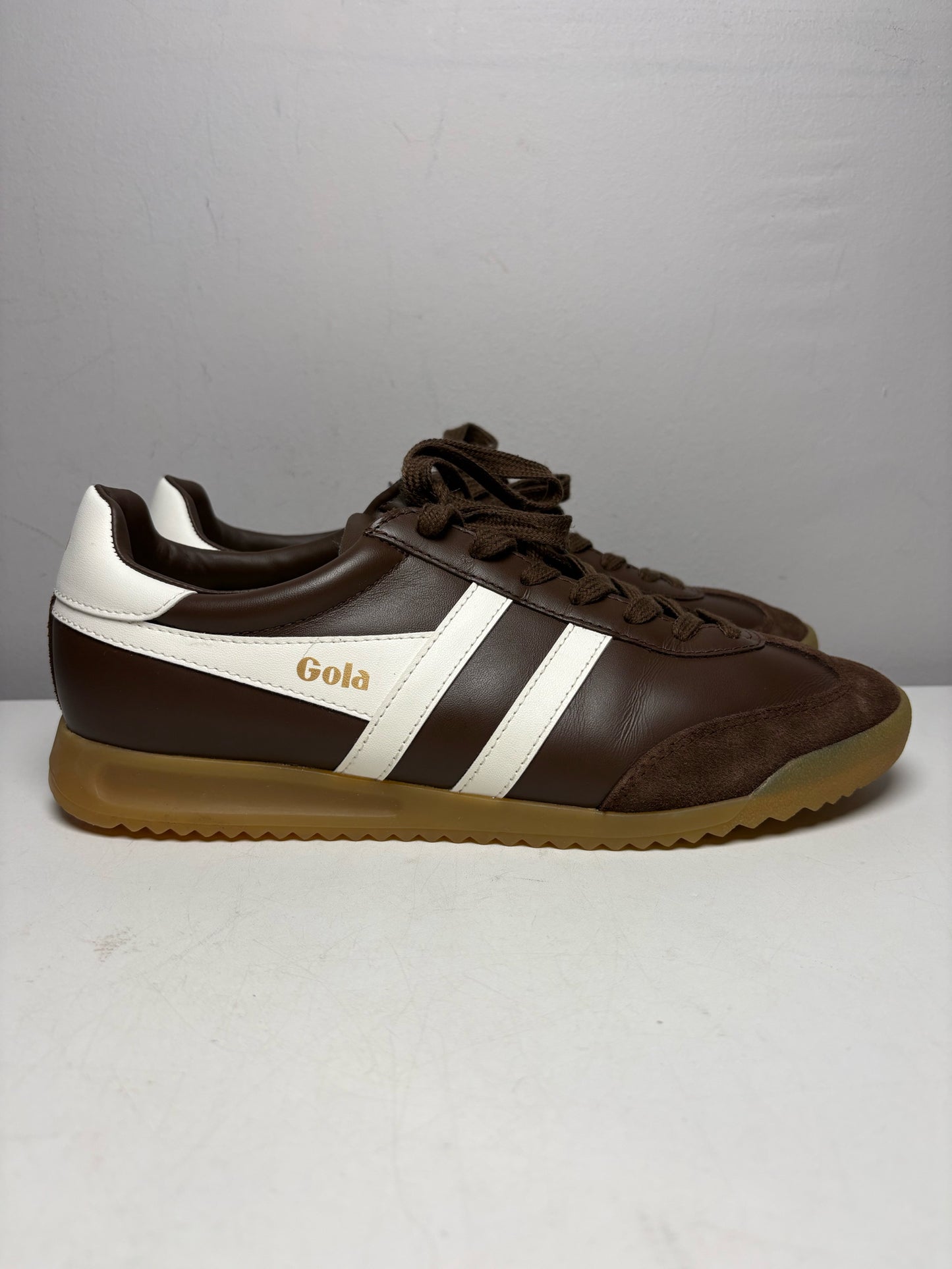 Women's Shoe Size 9.5 Gola Apollo Brown Suede & Cowhide Leather Pre-Owned Sneakers