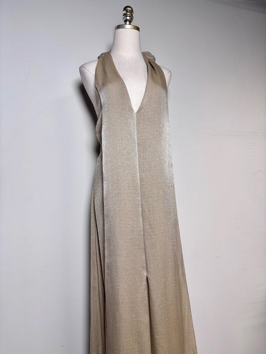 Women Size 38 (4 US) Chanel Boutique Metallic Gold Solid Gown