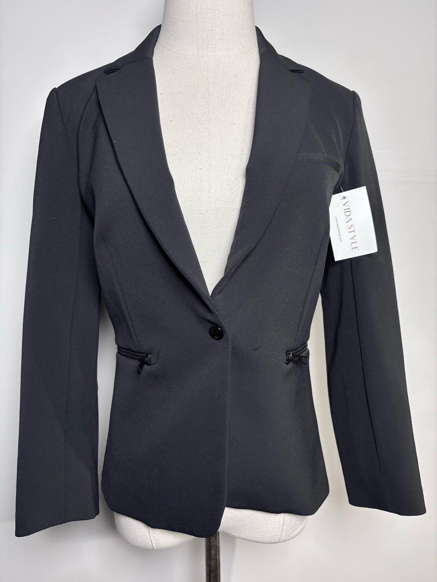 Women Size 8 Veronica Beard Black Iconic Scuba Dickey Blazer