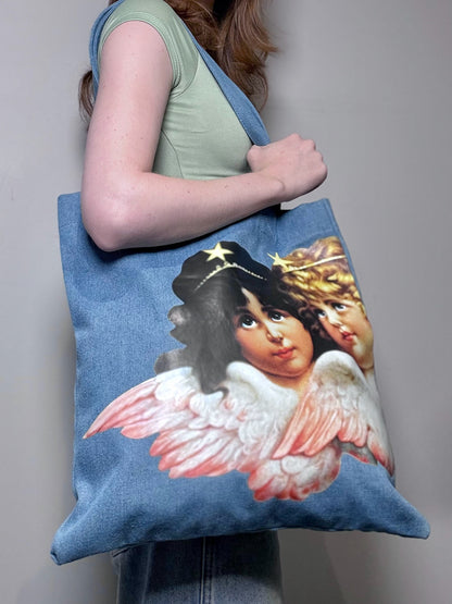 Women's Fiorucci Pre-owned Angels Denim Blue Tote Bag