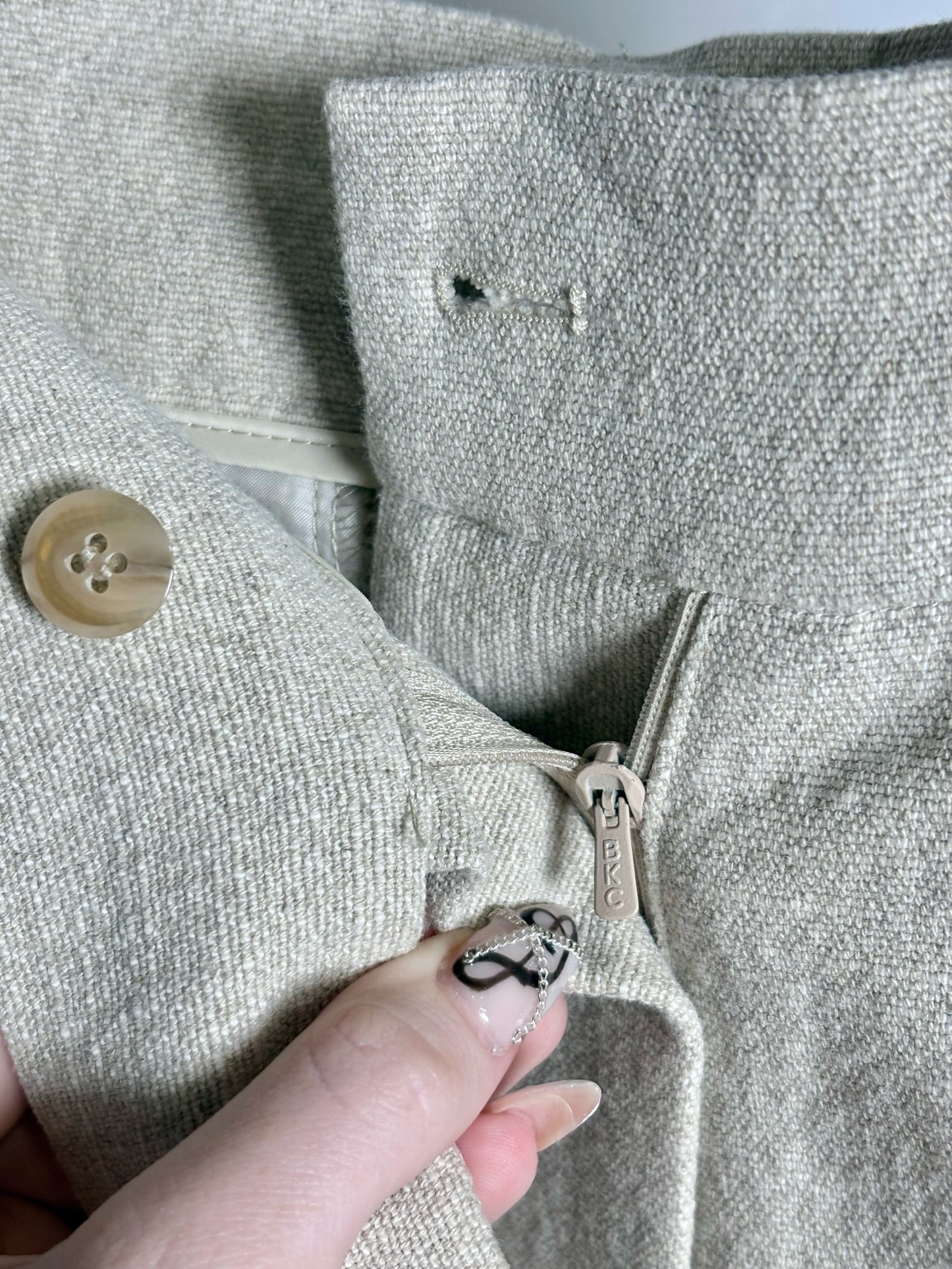 Women Size M Frankie Shop Beige Linen, Cotton Blend Women's Pre-owned Pants