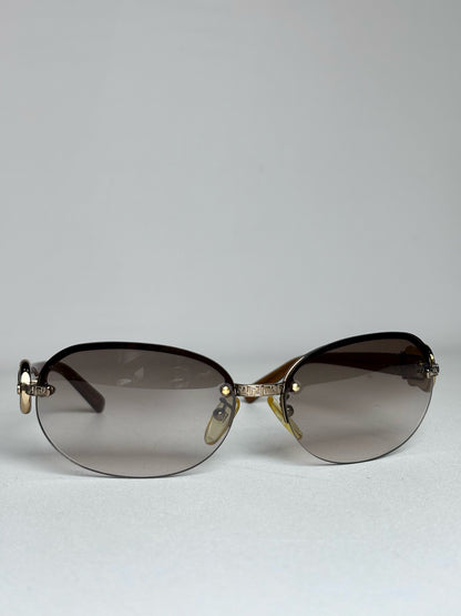Fendi FS481 Vintage Pre-owned Gradient Brown Sunglasses