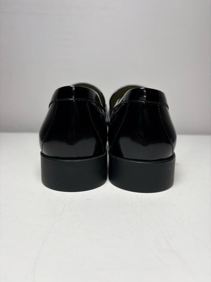 Women's Size 39 (US 9) Bottega Veneta Monsieur Black Patent Leather Pre-Owned Horsebit Loafers