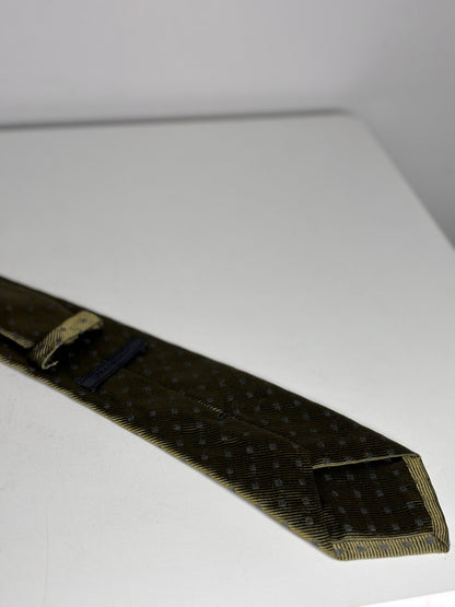Prada Deep Forest Green Silk Diamond Jacquard Men's Tie