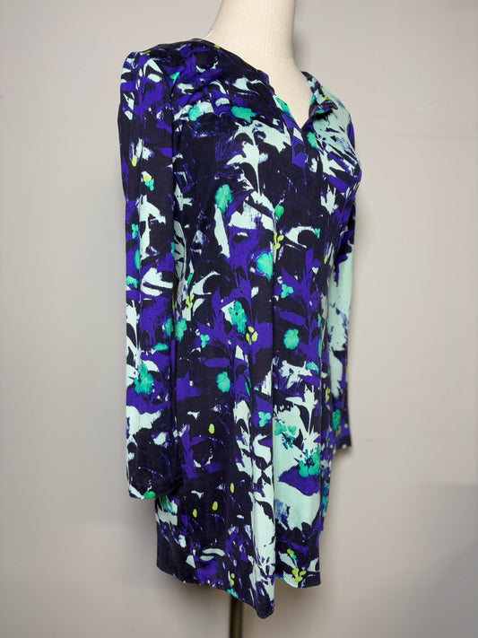 Women Size 2 Diane Von Furstenberg Purple, black, teal Print Dress