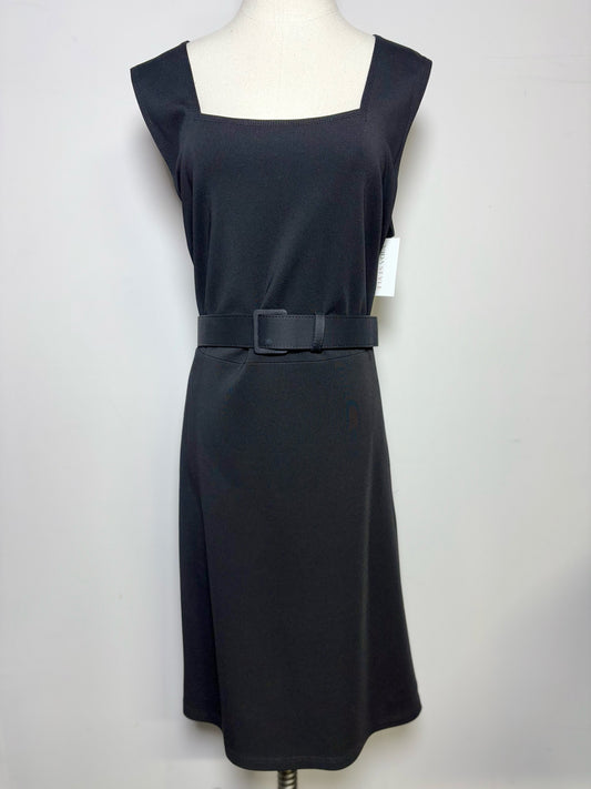 Women Size L Lafayette 148 Black Solid Dress