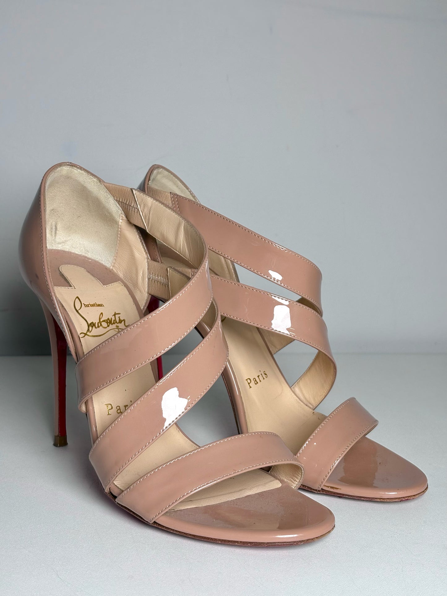 W Shoe Size 36.5 Christian Louboutin World Copine 100 Nude Pre-owned Heels