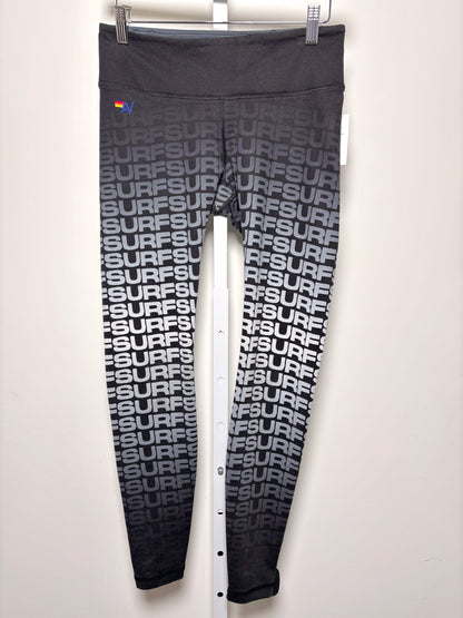 Women Size M Aviator Nation Black, gray Words Leggings