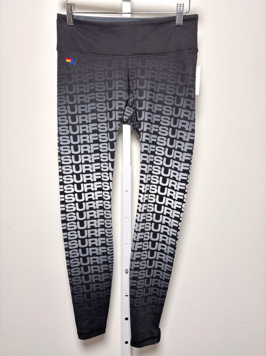 Women Size M Aviator Nation Black, gray Words Leggings