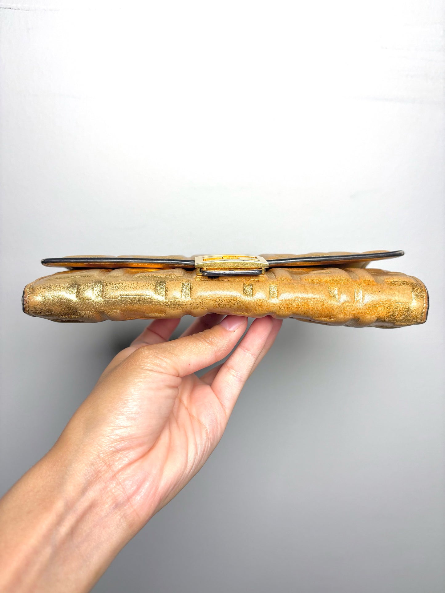 Nappa Leather Fendi Pre-owned Gold Wallet