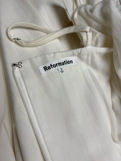 Women Size 2 Reformation Off White Organic Cotton Pre-Owned Maxi Dress