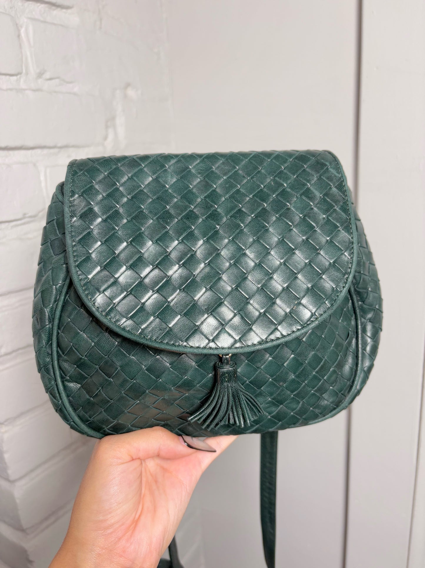 Leather Bottega Veneta Weave Vintage Green Small Purse