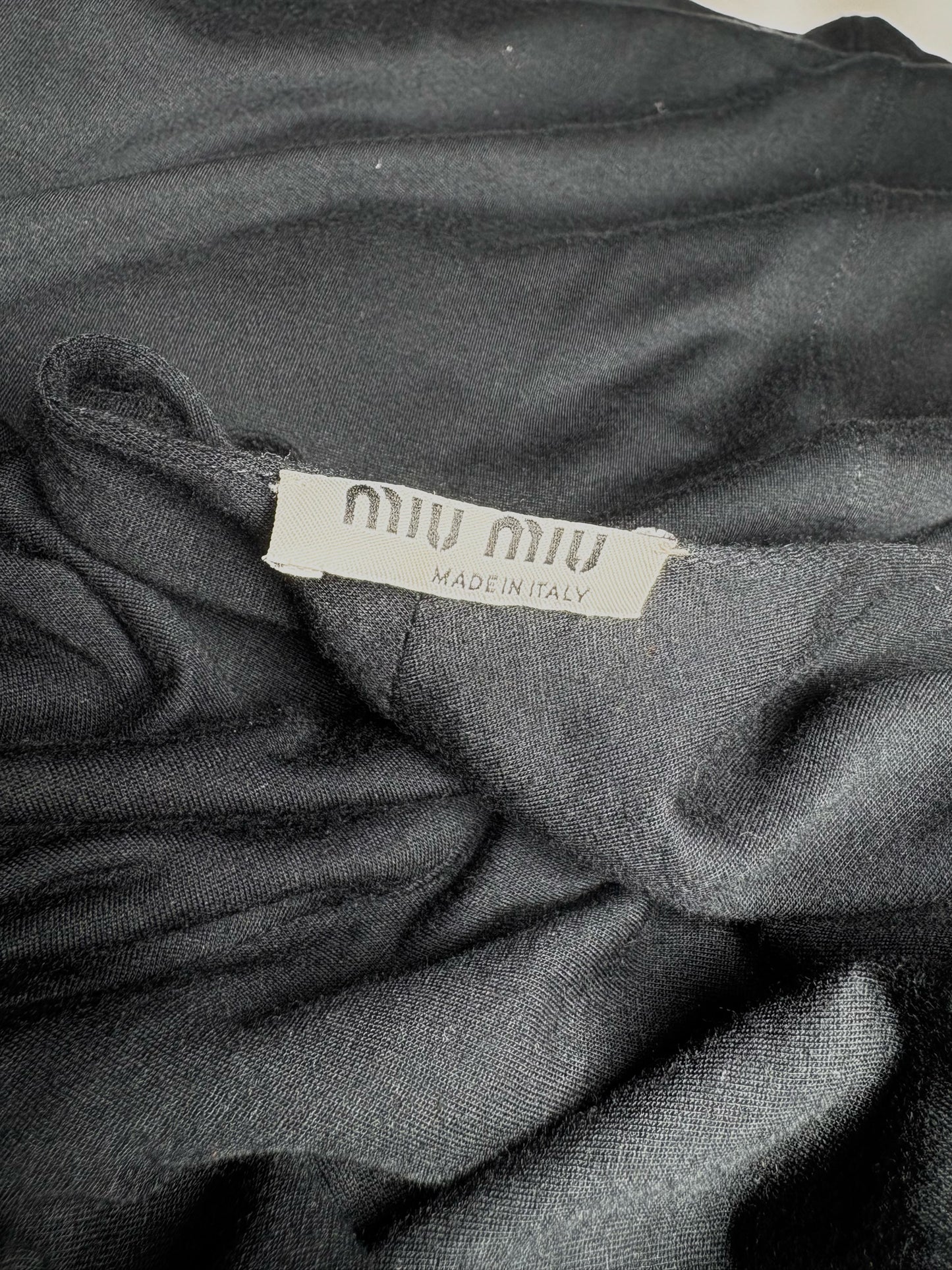Women Size 8 (M) Miu Miu Black Solid Jersey Knit Pre-owned Dress