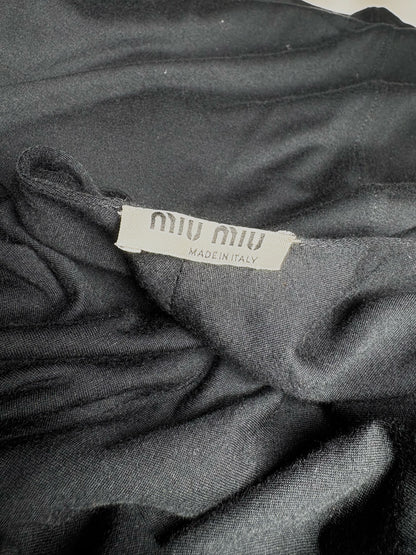 Women Size 8 (M) Miu Miu Black Solid Jersey Knit Pre-owned Dress