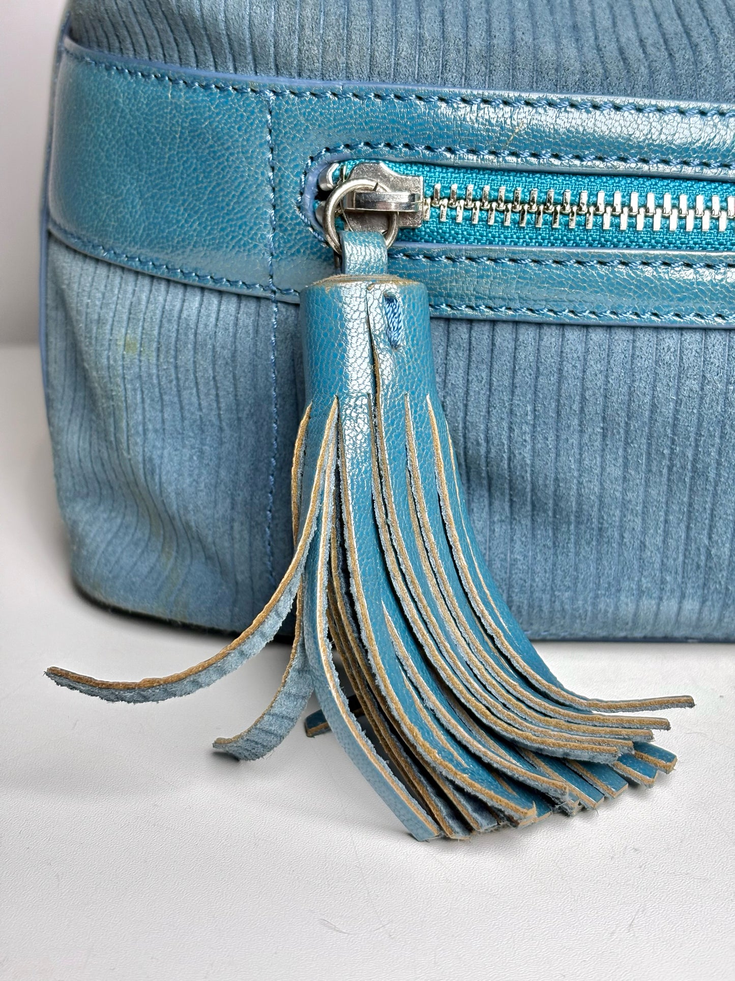Marc Jacobs Solid Y2K Vintage Pre-owned Teal Fabric/Leather Shoulder Purse