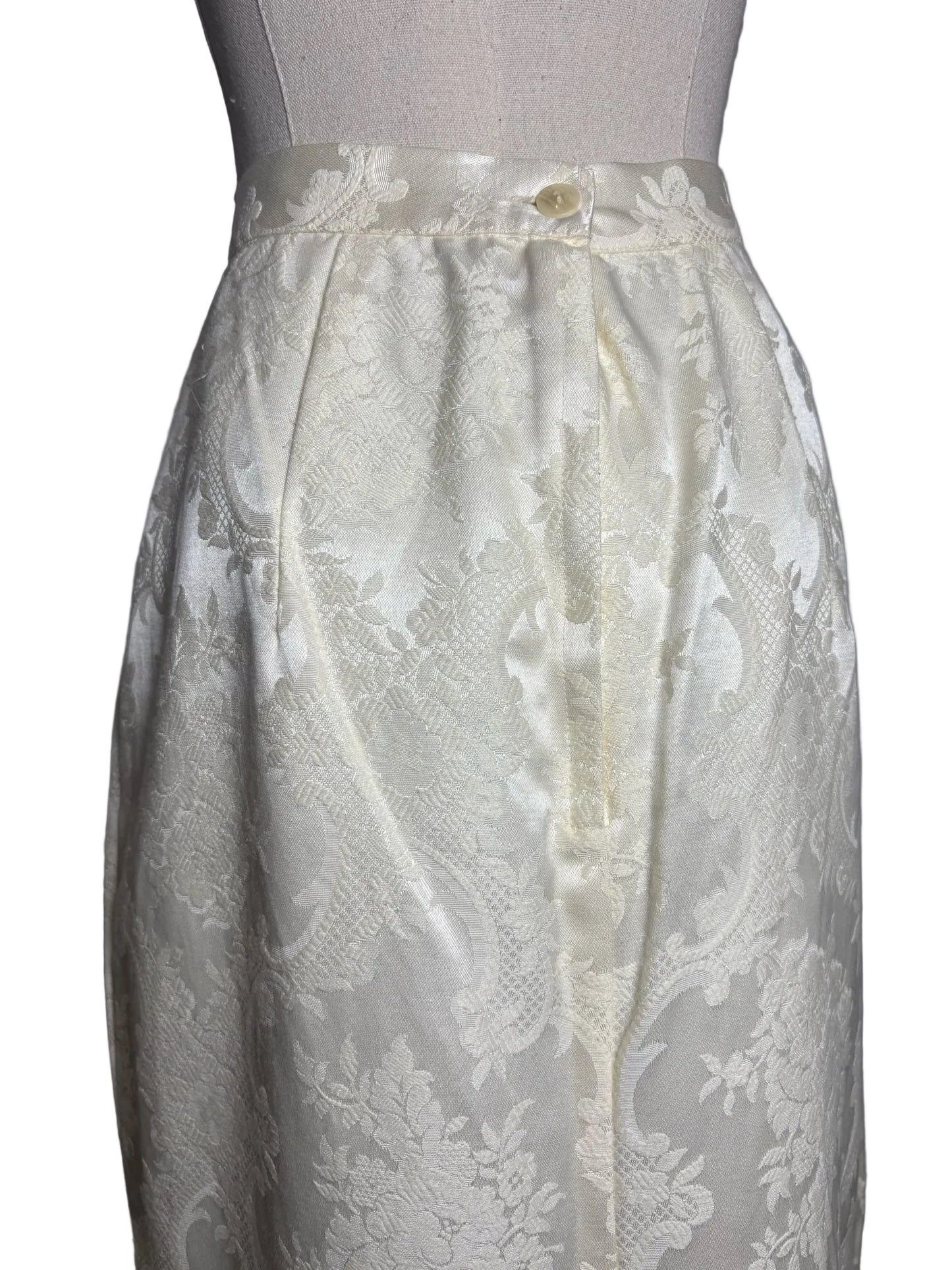 Size 12 Jessica McClintock Vintage Off-white Lace Jacket/Skirt Women's Suit