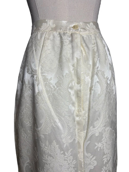 Size 12 Jessica McClintock Vintage Off-white Lace Jacket/Skirt Women's Suit