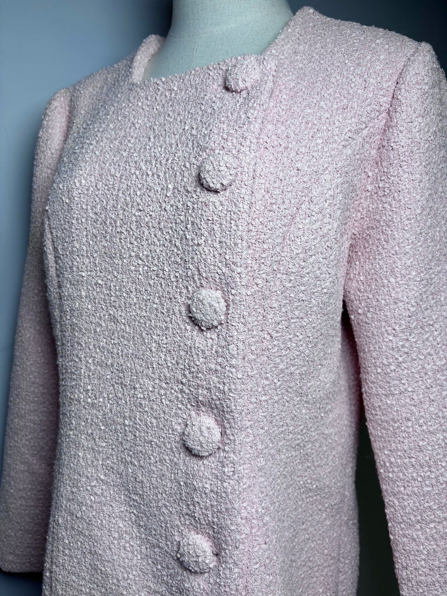 Women Size L Tuckernuck Light Pink Boucle' Pre-owned Dress/Jacket