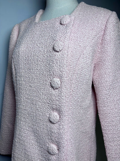 Women Size L Tuckernuck Light Pink Boucle' Pre-owned Dress/Jacket