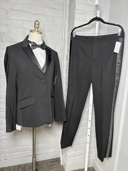Women Size 14 Lauren Ralph Lauren Black Tuxedo Stripe Pants
