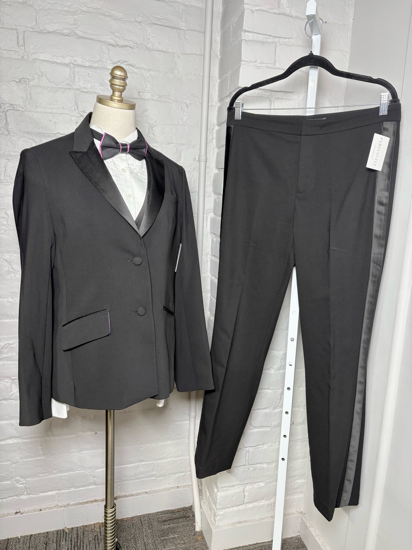 Women Size 14 LBT Little Black Tux Black  Tuxedo Jacket Set7